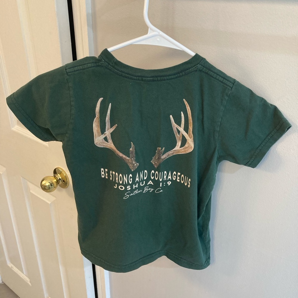 Southern Boy Co Deer and Bible verse Short sleeve Green T-Shirt